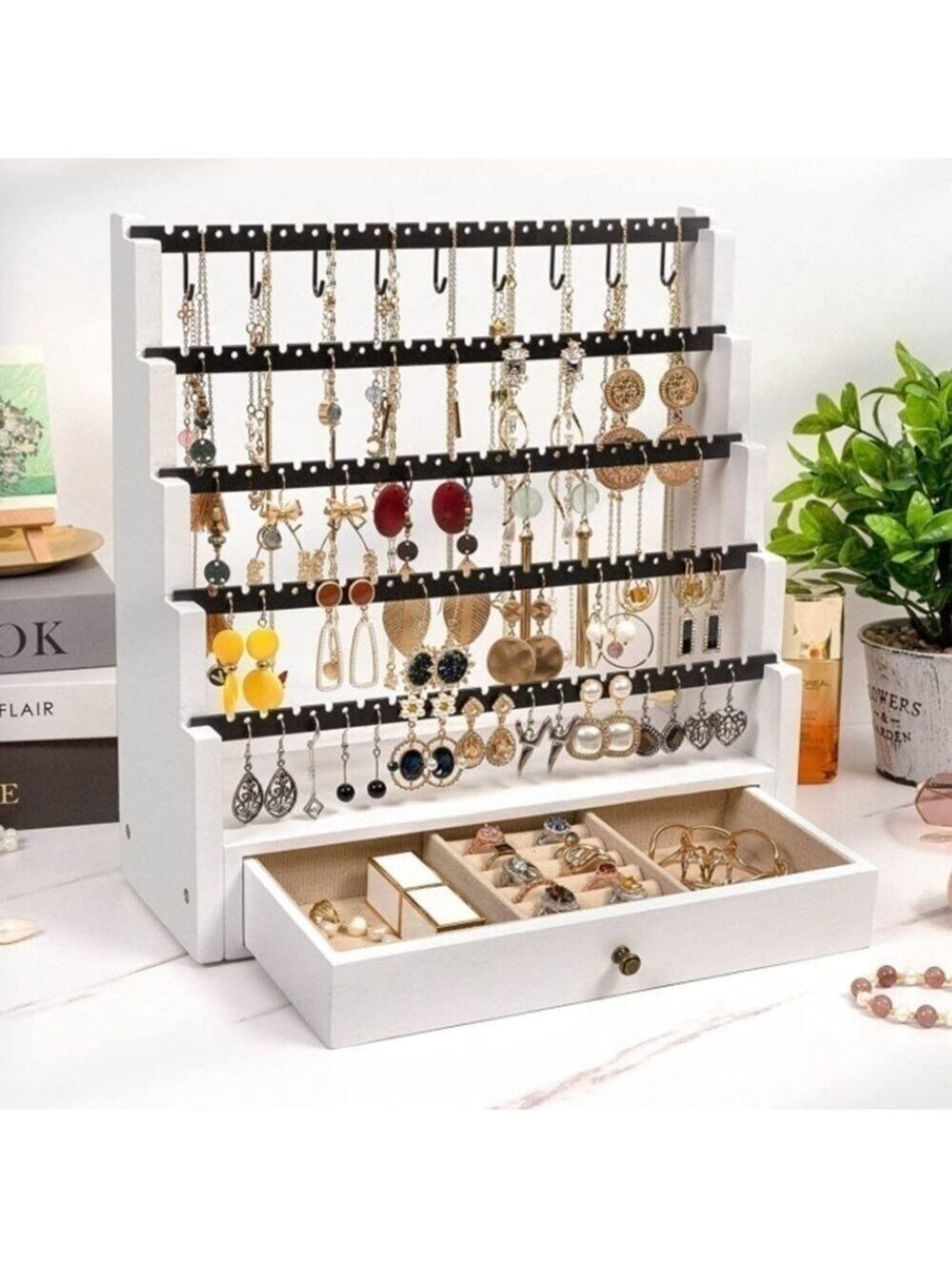 🆕 Jewelry Necklace Stud Bracelet Earring Ring Organizer Holder Stand Display